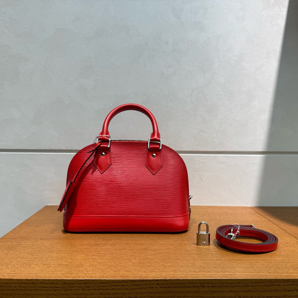 Pre-owned Louis Vuitton Alma BB Red Epi Crossbody