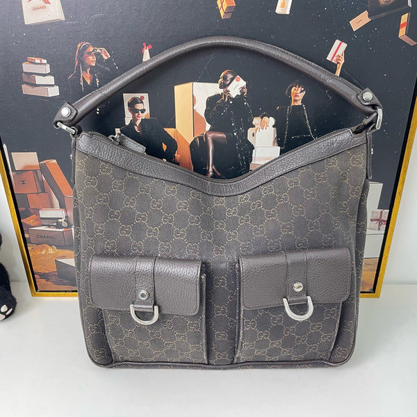 Pre-owned Gucci Vintage Canvas Monogram Underarm