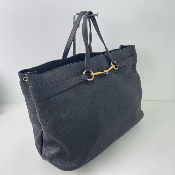 Pre-owned Gucci Horse-bit Black Calfskin Handbag