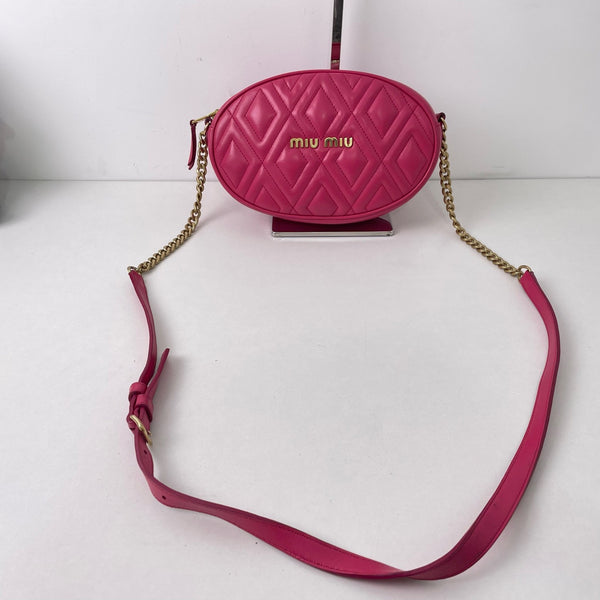 Pre-owned MiuMiu Hot Pink Camera Hot Pink Calfskin Crossbody