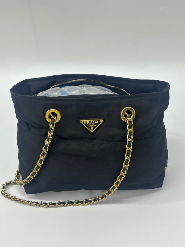 Pre-owned Prada Re-Edition Chain Tote Quilted Re-Nylon Small