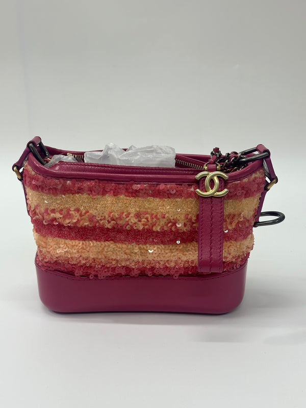 Pre-owned Chanel Gabrielle  Hobo Tweed and Calfskin Small