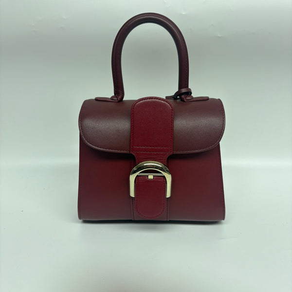 Pre-owned Delvaux Burgundy Calfskin Soothe Teen Calfskin