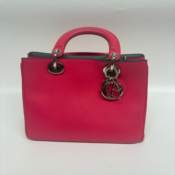 Pre-owned Christian Dior Diorama Hot Pink Soothe Calfskin