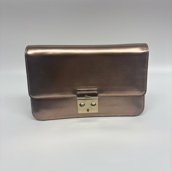 Pre-owned Christian Dior Bronze Gold Purse Crossbody