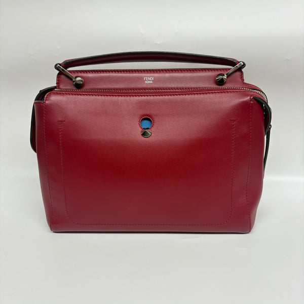 Pre-owned Fendi Dotcom Dark Red Calfskin Crossbody