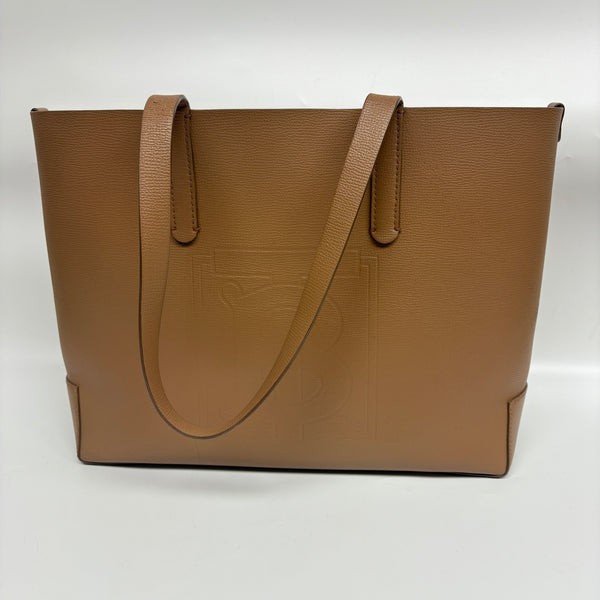 Pre-owned Burberry Sandy Tan Calfskin Handbag/Tote