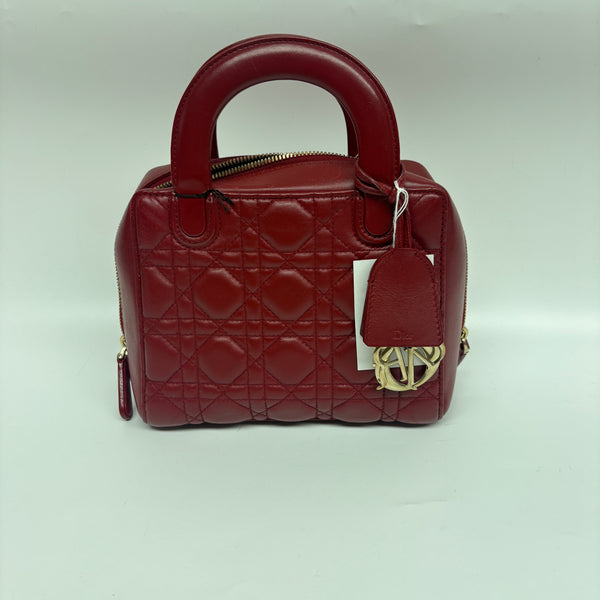 Pre-owned Christian Dior Red Calfskin Handbag/Crossbody