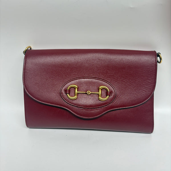 Pre-owned Gucci Horse-bit Red Calfskin Crossbody/Clutch
