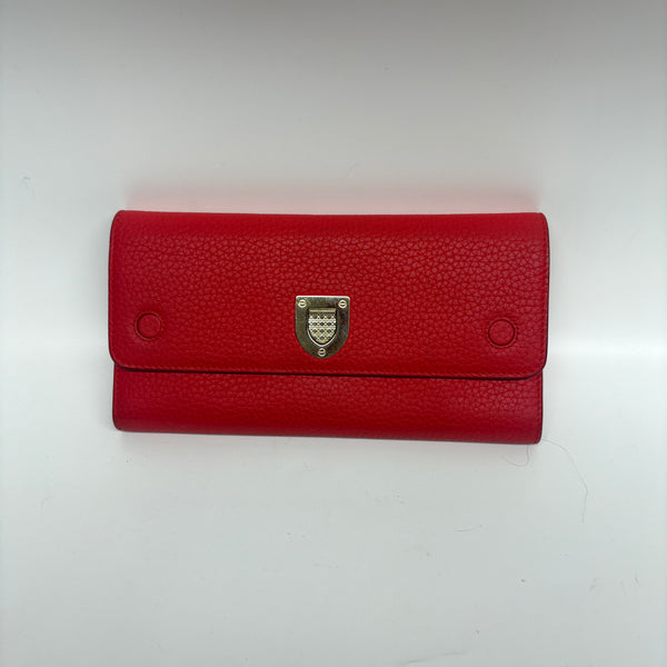 Pre-owned Christian Dior Diorama WOC Red Calfskin Crossbody