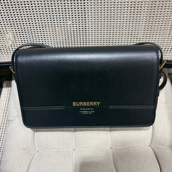Pre-owned Burberry Black Calfskin Classic Flap Crossbody