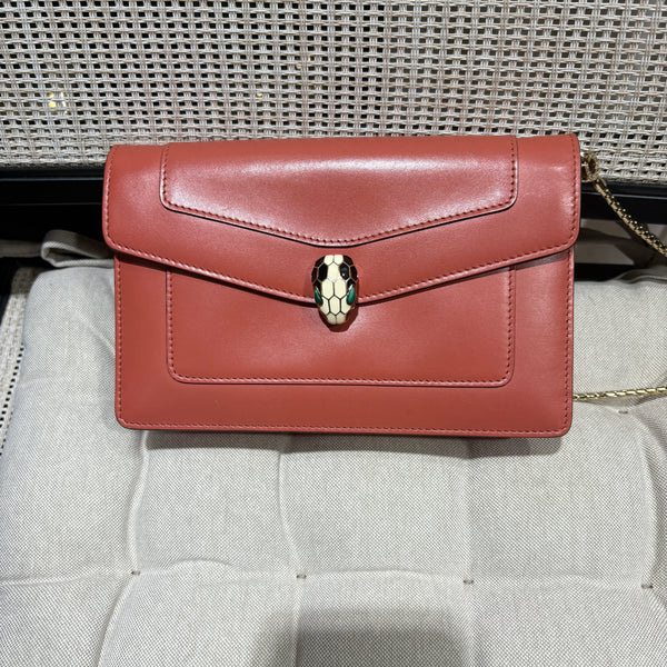 Pre-owned Bvlgari Serpenti Forever Carol Calfskin Crossbody