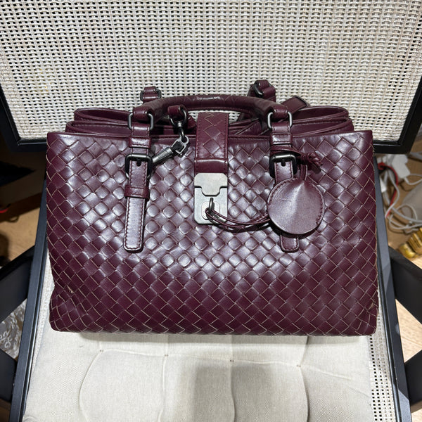 Pre-owned Bottega Venata Gorgeous Burgundy Calfskin Handbag