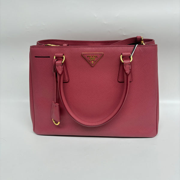 Pre-owned Prada Pink Galleria Calfskin Handbag Medium