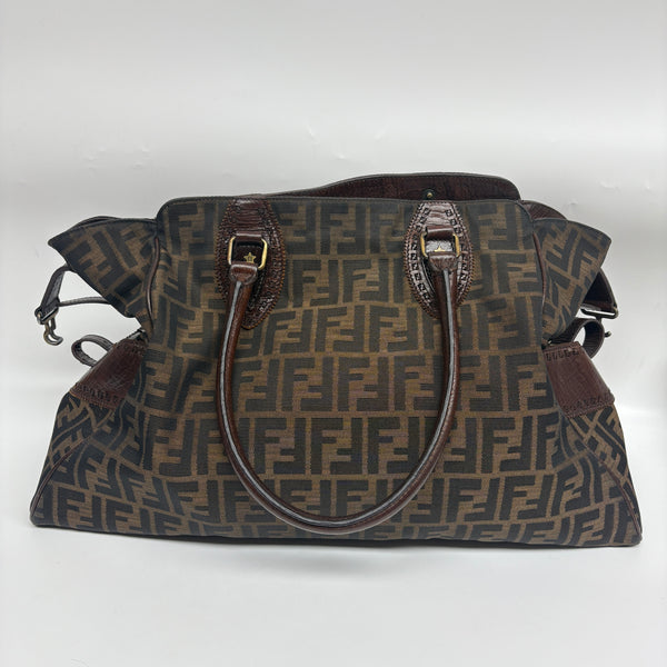 Pre-owned Fendi Vintage FF Logo Canvas Handbag