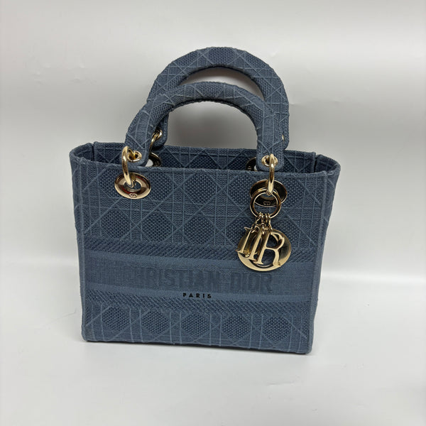 Pre-owned Christian Dior Lady Dior Blue Limited Cannage