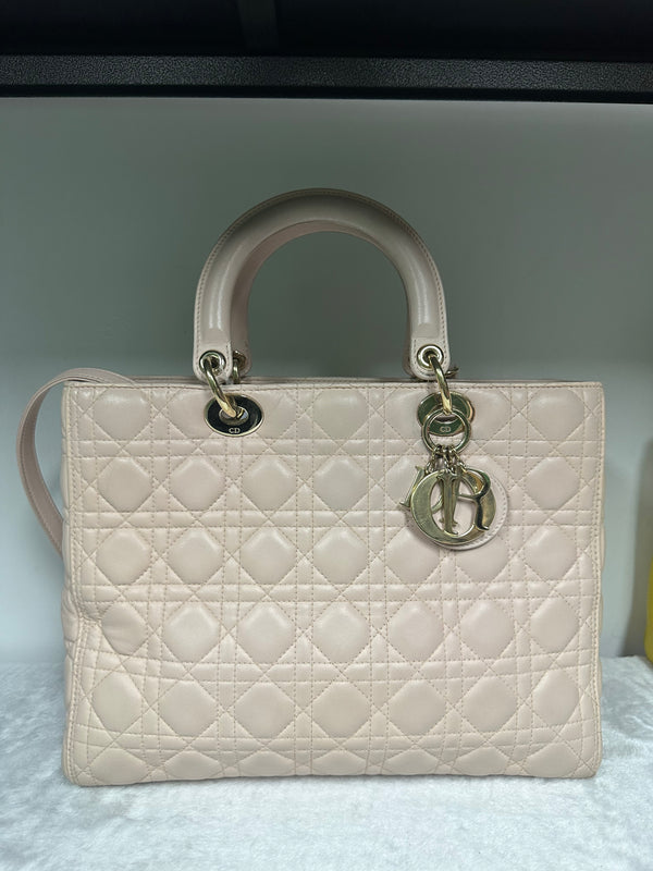 Christian Dior Lady Dior Bag Cannage Quilt Lambskin Large