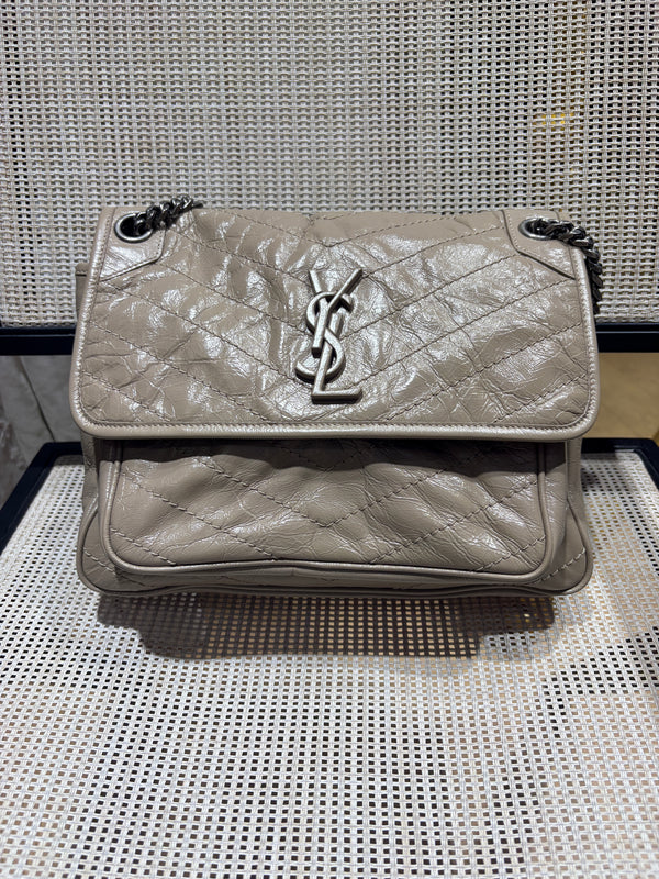 Pre-owned Saint Laurent Niki Tan Waxy Calfskin