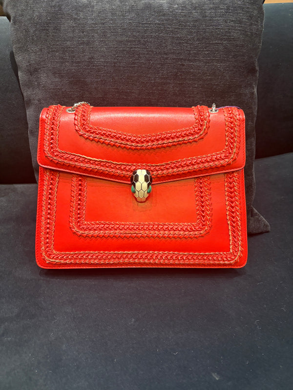 Pre-owned Bvlgari Serpenti Forever Shoulder Bag Leather Medium