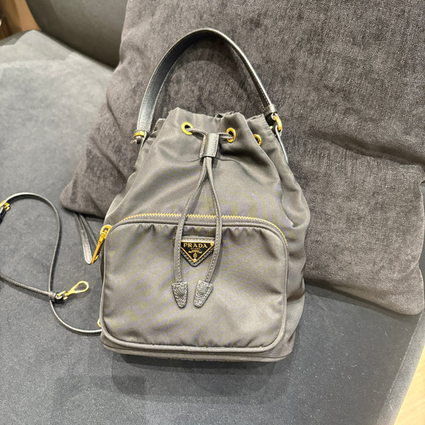 Pre-owned Prada Nylon Black Everyday Backpack/ Handbag