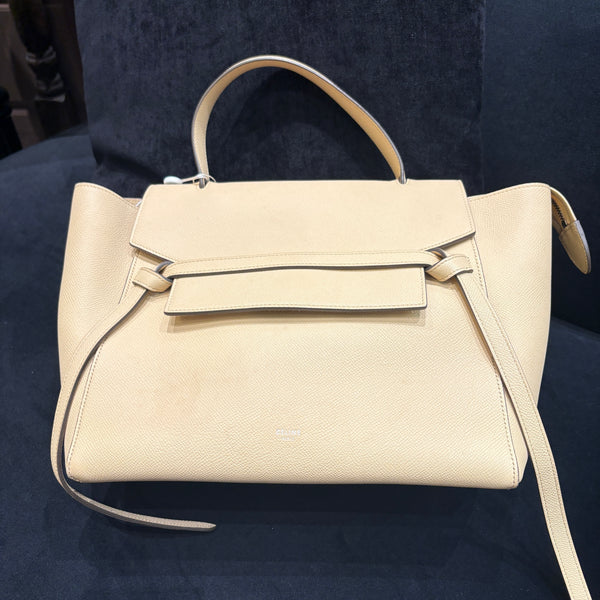 Pre-owned Celine Cream Calfskin Belt Bag Handbag