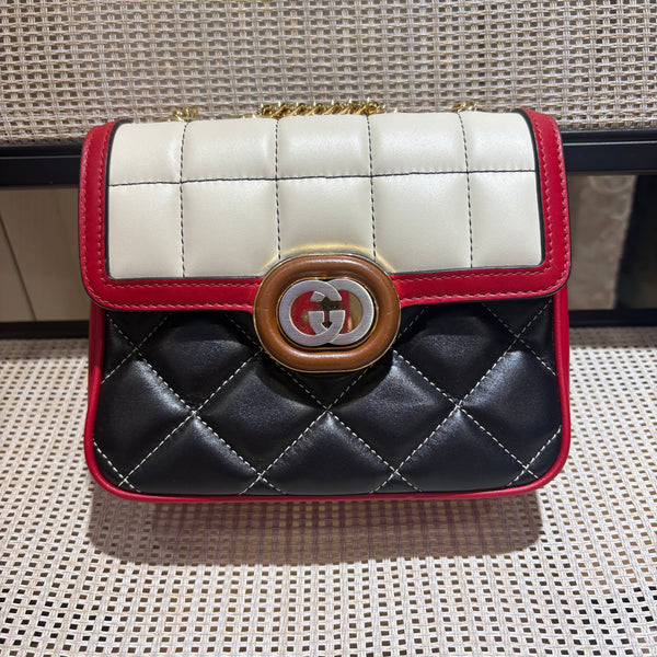Pre-owned Gucci Deco Calfskin Handbag/Crossbody