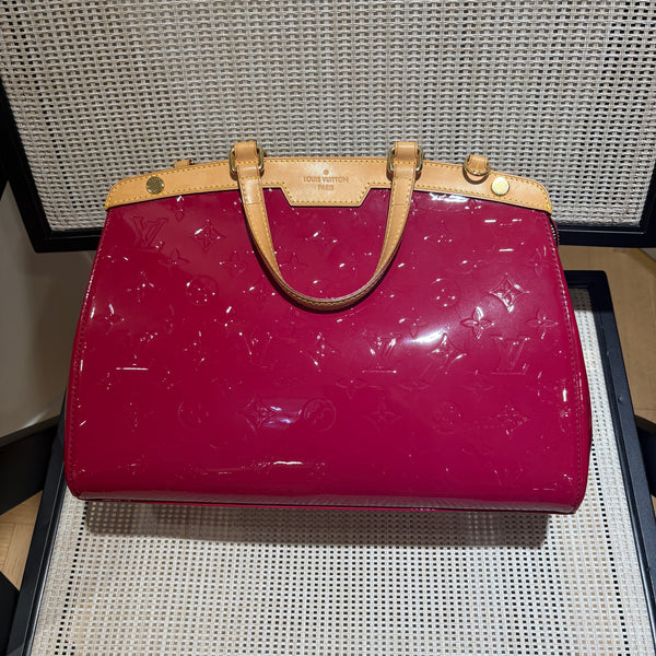 Pre-owned Louis Vuitton Patent Brea Hot Pink Handbag