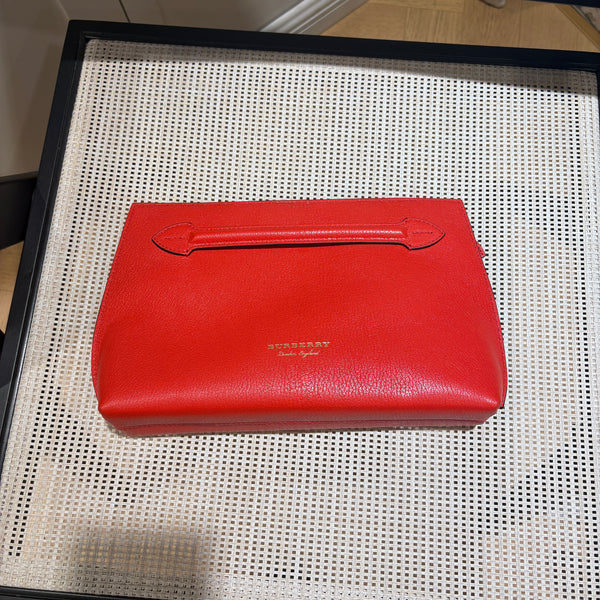 Pre-owned Burberry Pebbled Calfskin Clutch/Pouch