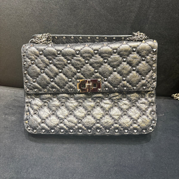 Pre-owned Valentino Rockstuds Aged Calfskin Crossbody