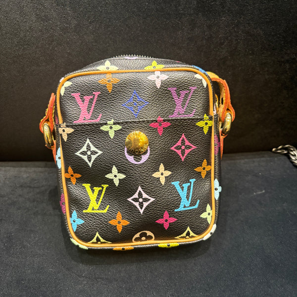 Pre-owned Louis Vuitton Black Murakami Multi Color Crossbody