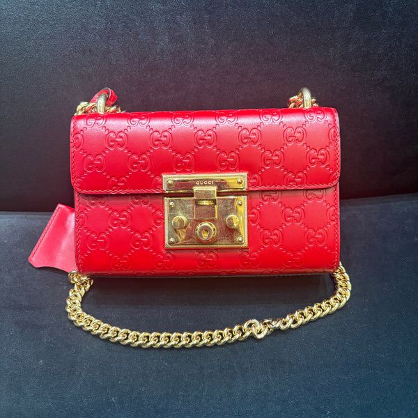 Pre-owned Gucci Padlock GG Embossed Logo Handbag/Crossbody