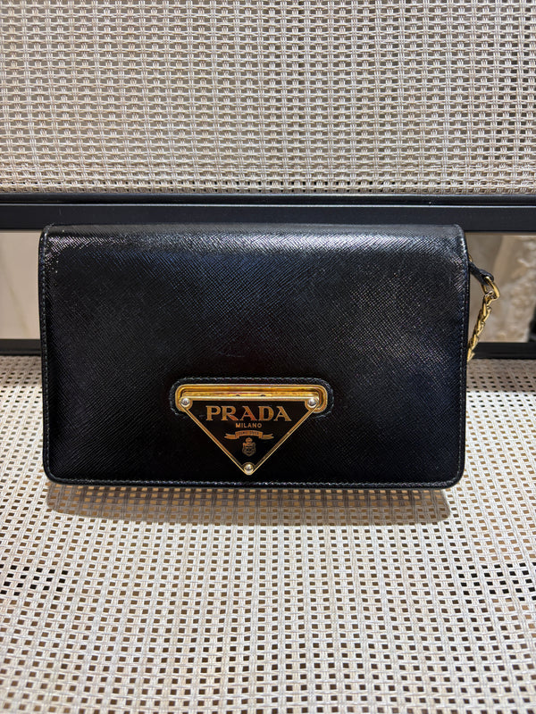 Pre-owned Prada Saffiano Classic WOC Crossbody