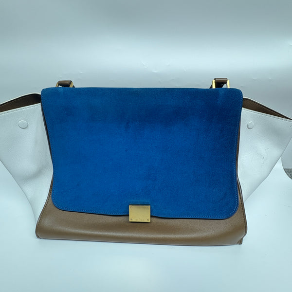 Pre-owned Celine Tricolor Trapeze Bag Leather Large