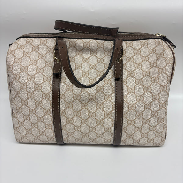 Pre-owned Gucci Boston GG Supreme Canvas Duffle