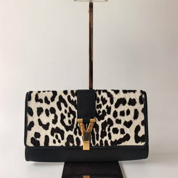 Pre-owned Saint Laurent Y Cabas Horse Hair Clutch