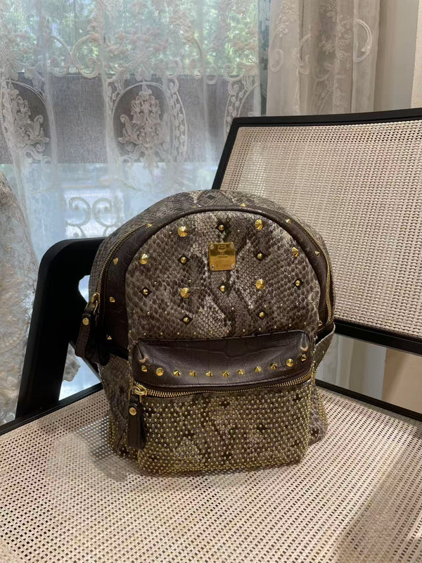 Pre-owned MCM Studs Backpack Bookbag