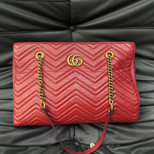 Pre-owned Gucci Red Marmot Calfskin Crossbody