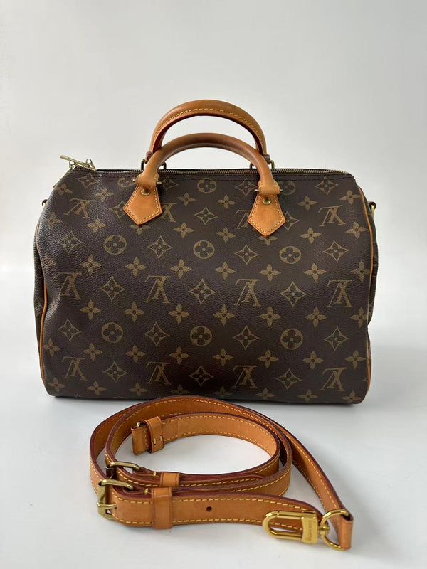 Pre-owned Louis Vuitton Speedy Bandouliere Bag Monogram 30