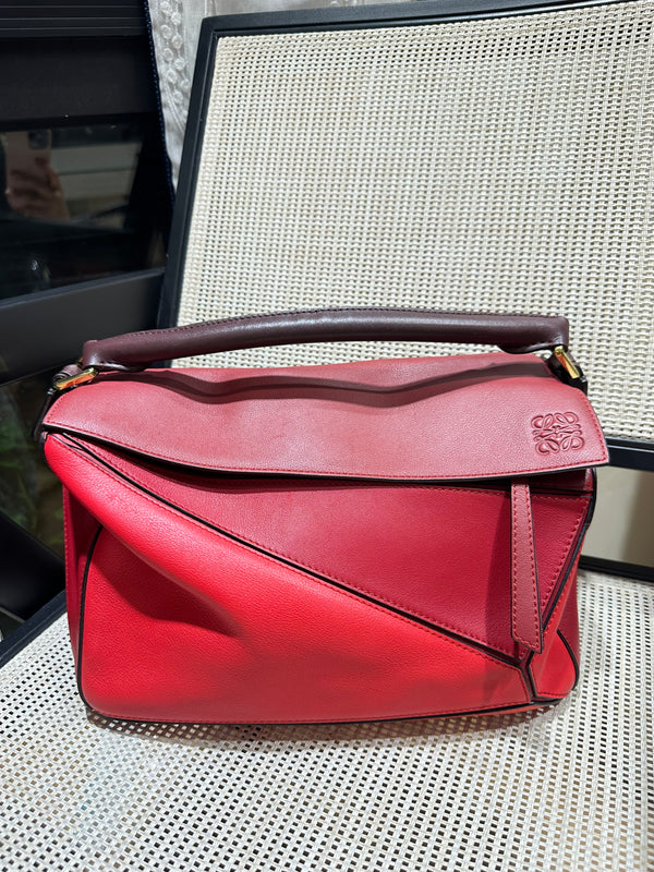 Pre-owned Loewe Red Calfskin Handbag/Crossbody