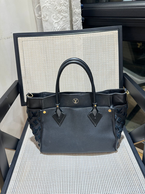 Pre-owned Louis Vuitton On My Side Black Calfskin Handbag/Crossbody