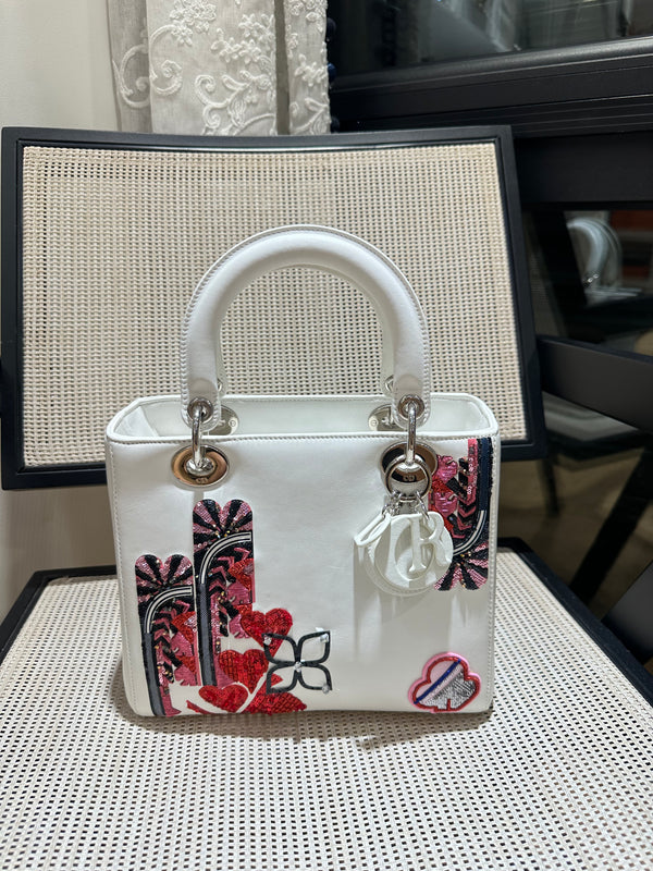 Pre-owned Christian Dior Lady Dior Limited Calfskin Handbag