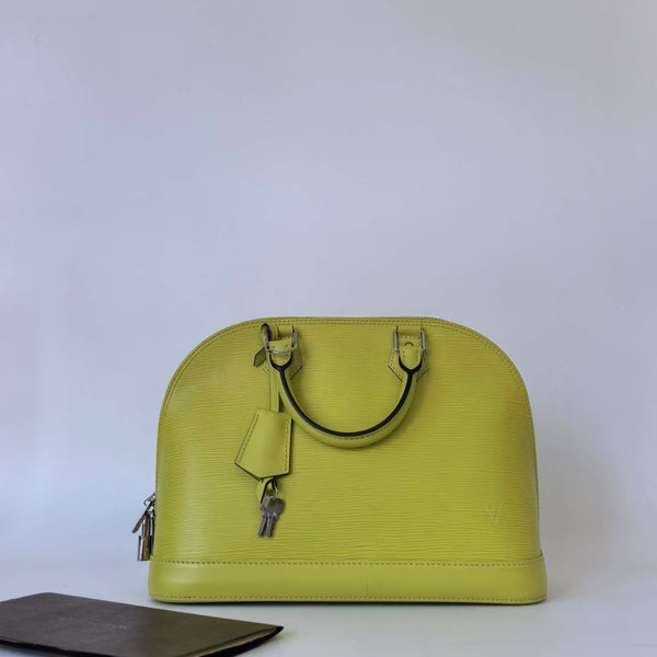 Pre-owned Louis Vuitton Yellow Epi Alma PM