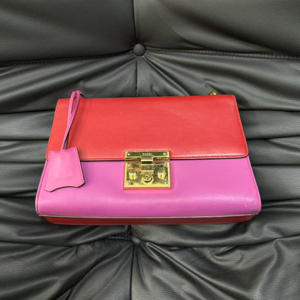 Pre-owned Gucci Padlock Calfskin Crossbody Medium
