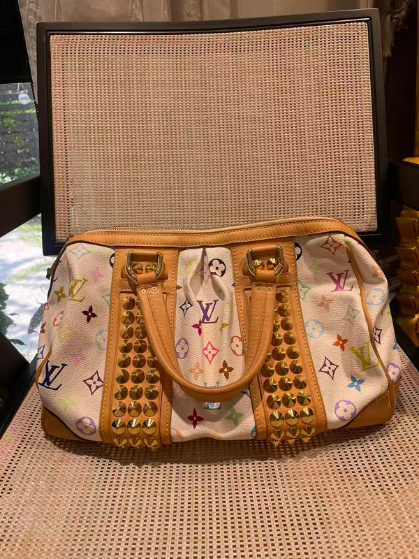 Pre-owned Louis Vuittion Murakami White Multi-color Handbag