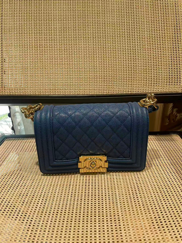 Pre-owned Chanel Leboy Navy Calfskin Crossbody