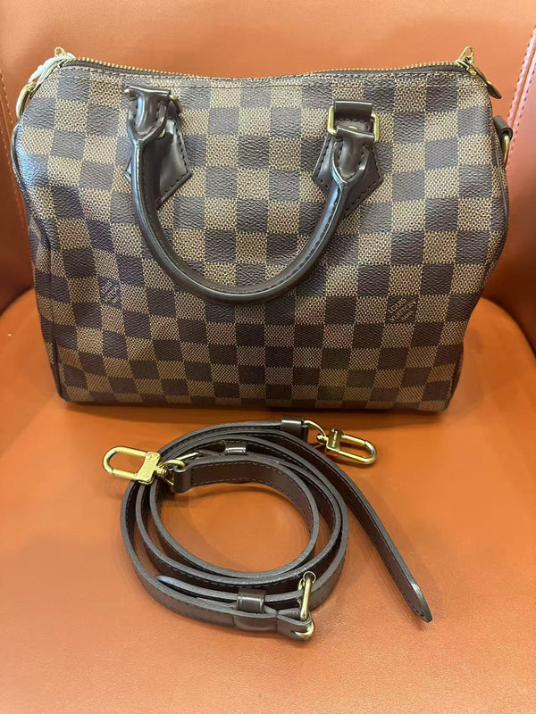Pre-owned Louis Vuitton Speedy30 Damier Cherckers Crossbody