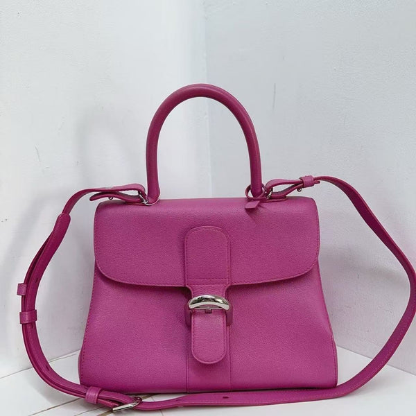 Pre-owned Delvaux Brilliant Top Handle Hot Pink Calfskin Crossbody