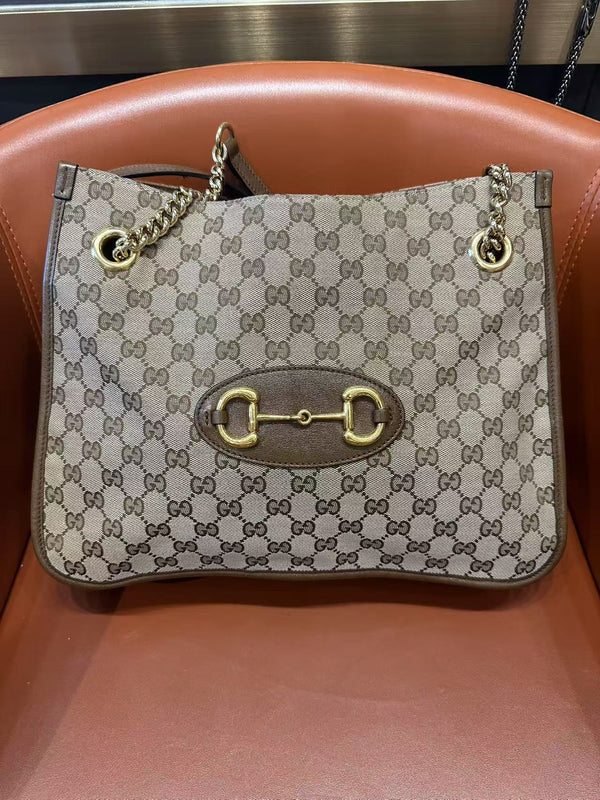 Pre-owned Gucci Horse-bit GG Canvas Handbag