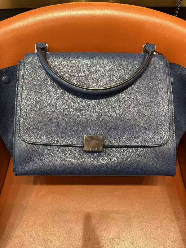 Pre-owned Celine Trapeze Navy Calfskin Handbag