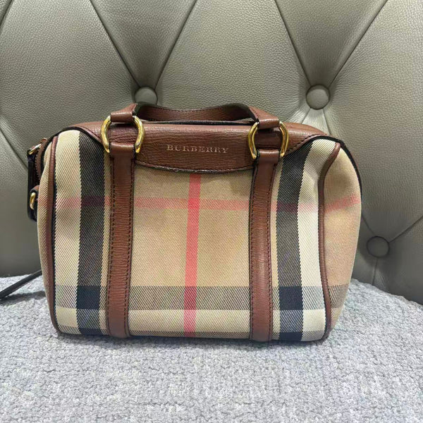 Pre-owned Burberry Boston Tartan Checkers Handbag/Crossbody